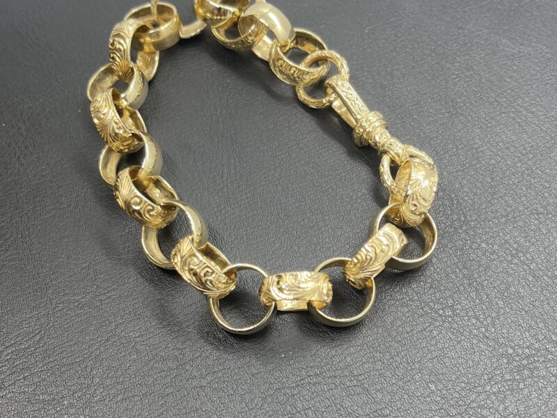 9ct Patterned Belcher Bracelet