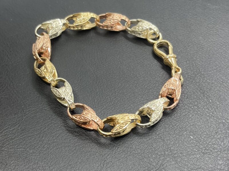 9ct Tr-Colour Tulip Bracelet