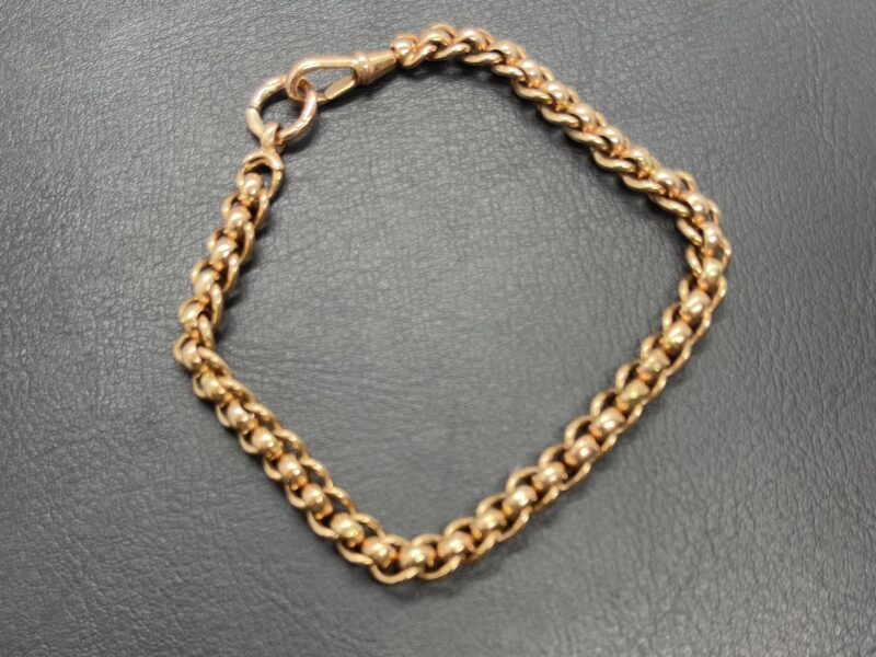 9ct Rose Gold Rollerball Bracelet