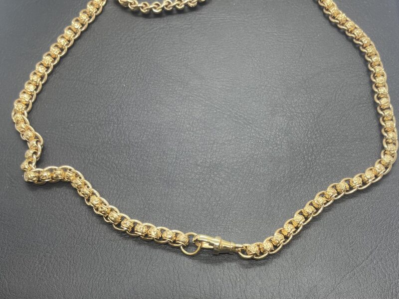 9ct Engraved Rollerball Necklace
